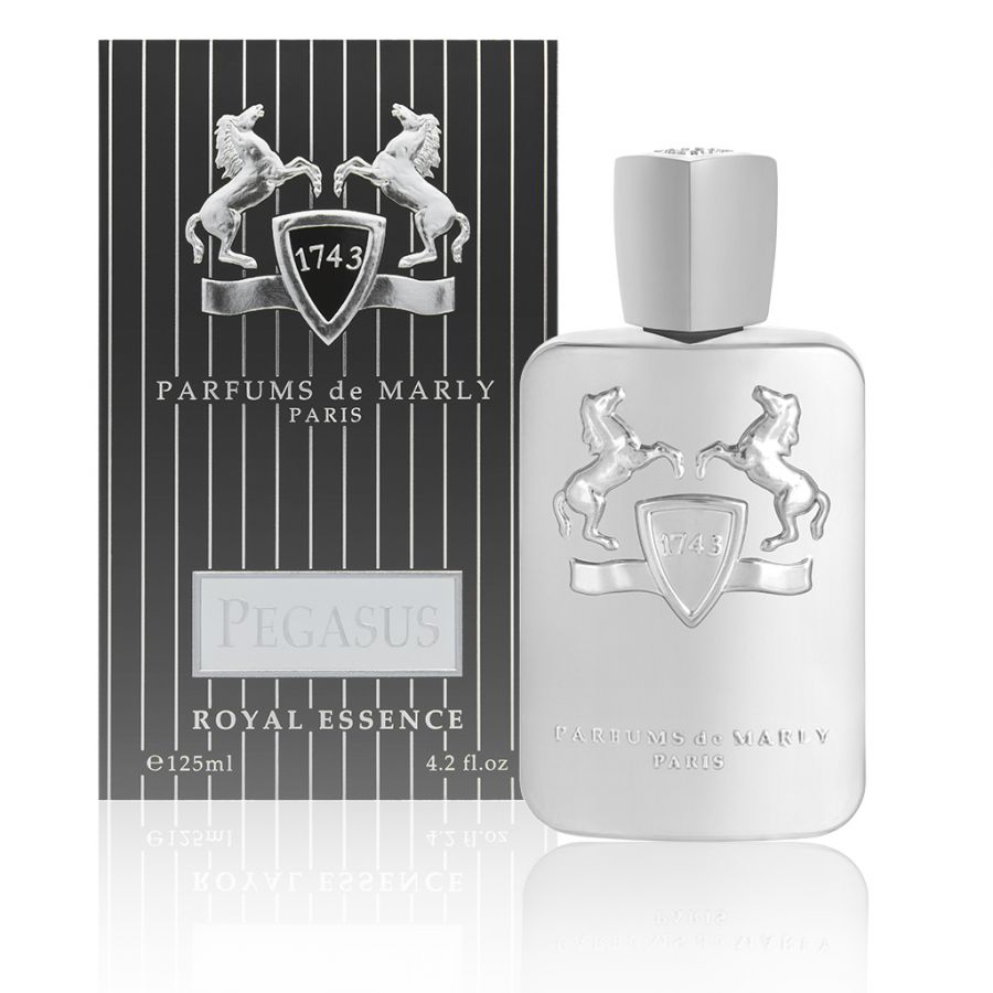 Pegasus Parfums de Marly - восточный аромат, создан для мужчин. Основные ноты композиции: гелиотроп, бергамот, горький миндаль, нежный жасмин, лаванда, ваниль, серая амбра, сандаловое дерево.

